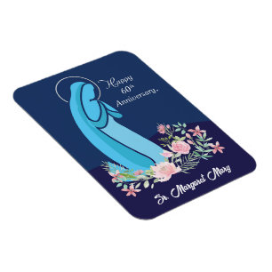60th Anniversary of Religious Life Nun Pink Flower Magnet