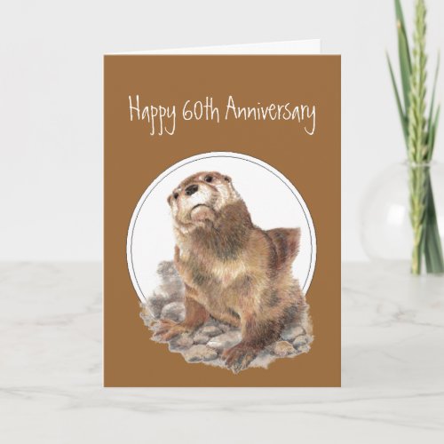 60th Anniversary Otter Be Proud Congrats Card