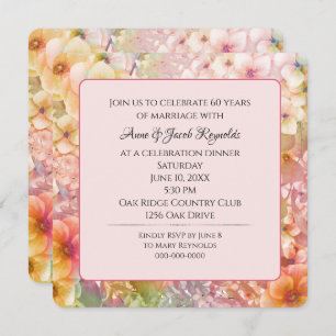 60th Anniversary Party Cosmos Floral Garden Invitation