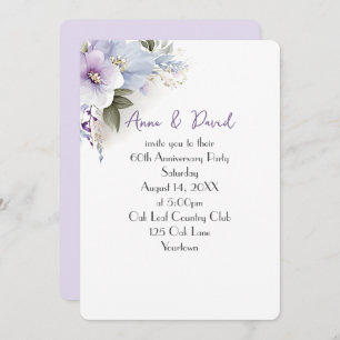 60th Anniversary Party Floral Bouquet Invitation