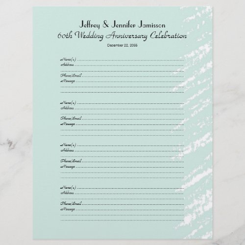 60th Anniversary Party Guest Book Sign_In Page