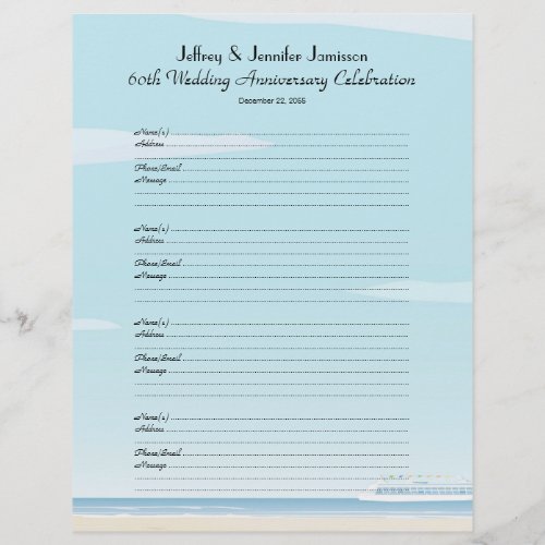 60th Anniversary Party Guest Book Sign_In Page