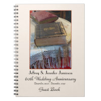 60th Anniversary Party Guest Book, Vintage Bible Notebook