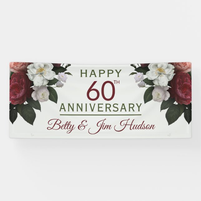 60th Anniversary Party Hanging Banner (Horizontal)
