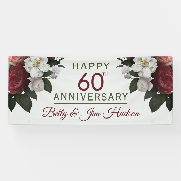 60th Anniversary Party Hanging Banner | Zazzle.com