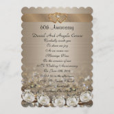 Flourish 60th Diamond Wedding Anniversary Invite, Zazzle in 2023