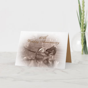 60th anniversary party invitation gold rose