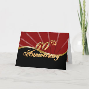60th anniversary party invitation red black card