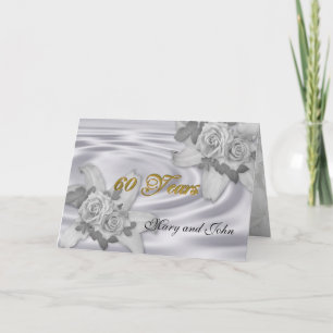 60th anniversary party invitation white roses