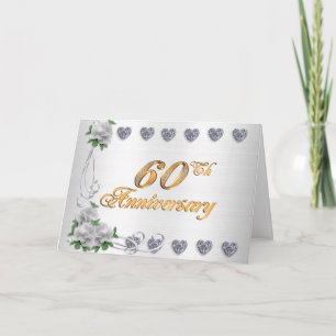 60th anniversary party invitation white satin