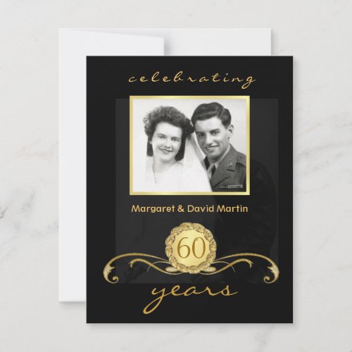 60th Anniversary Party Invitations Vintage Accents
