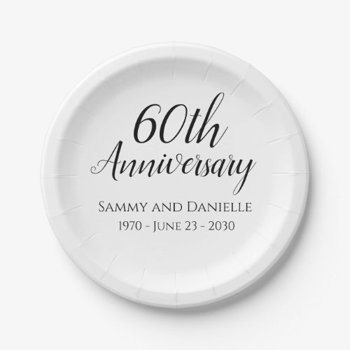 60th Anniversary Party Paper Plates Tableware