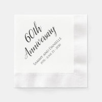 60th Anniversary Party Personalized Paper Napkins