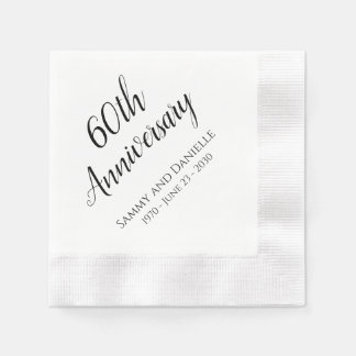 60th Anniversary Party Personalized Paper Napkins