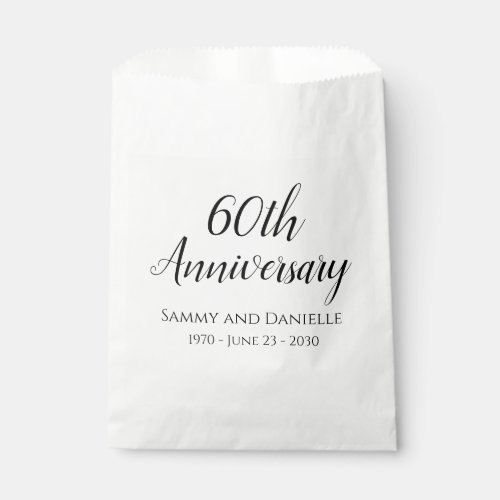 60th Anniversary Party Personalized Treat Bags