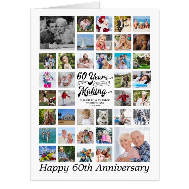 60th Anniversary Photo Collage 60 Years in Making Card (Front)