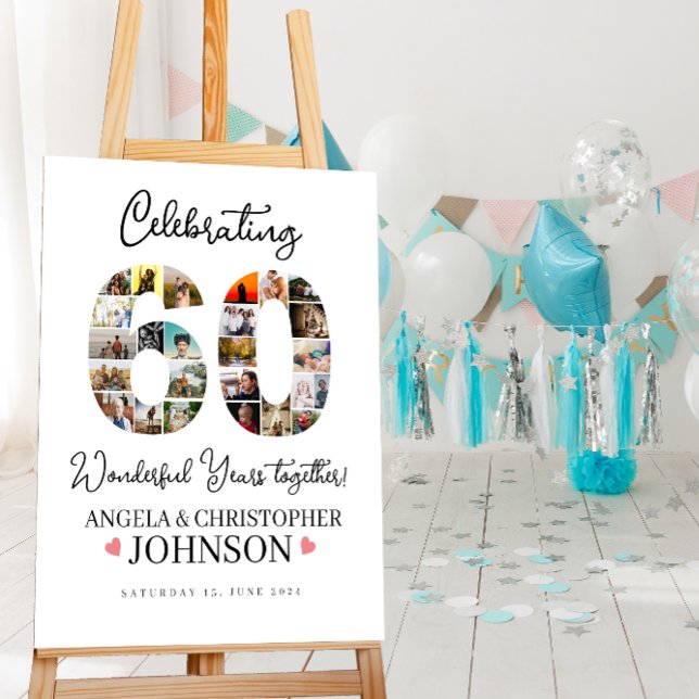 60th Anniversary Photo Collage Welcome Sign (Creator Uploaded)