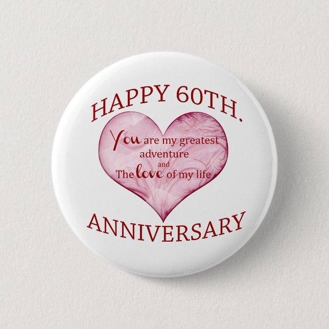 60th. Anniversary Pinback Button (Front)