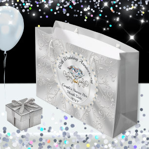 60th Anniversary Present, Diamond Wrapping Paper, Large Gift Bag