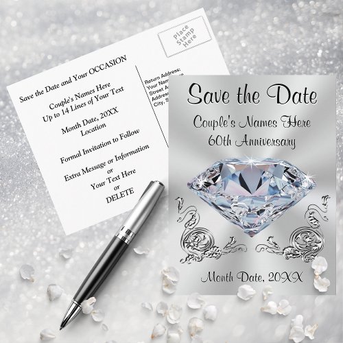 60th Anniversary Save the Date Cards PERSONALIZED