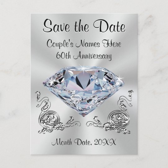 60th anniversary save the date cards personalized zazzle com