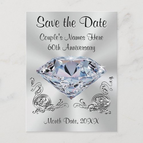 60th Anniversary Save the Date Cards PERSONALIZED