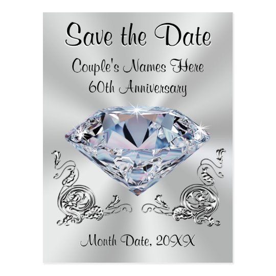 60th Anniversary Save the Date Cards PERSONALIZED | Zazzle.com