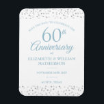60th Anniversary Save the Date Love Hearts Magnet<br><div class="desc">Personalise with your diamond anniversary save the date information in chic lettering. Designed by Thisisnotme©</div>