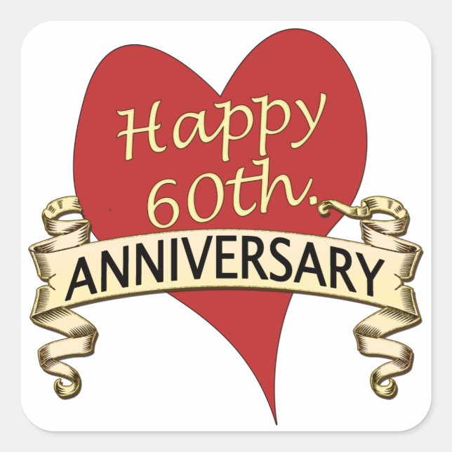 60th. Anniversary Square Sticker (Front)