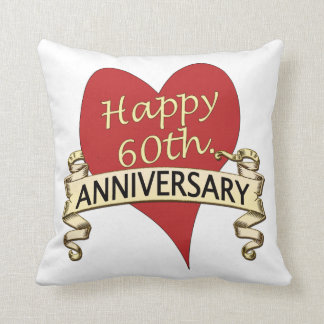 60th. Anniversary Throw Pillow