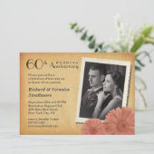 60th Anniversary Vintage Daisy Photo Invitations (Standing Front)