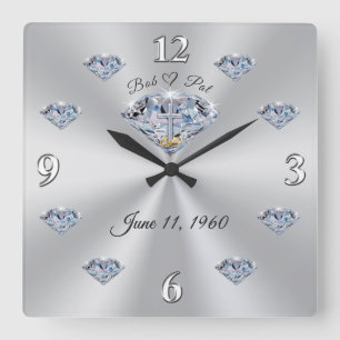 60th Anniversary Wall Clock for Bob and Pat