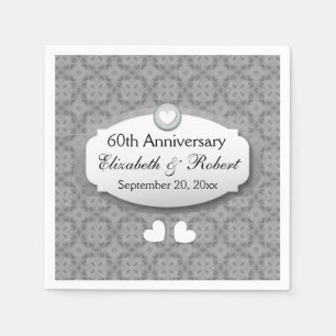 60th Anniversary Wedding Anniversary Diamond A10 Paper Napkins