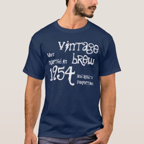 60th Birthday 1954 Vintage Brew NAVY Blue T_Shirt