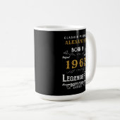 60th Birthday 1962 Name Legendary Black Gold Large Coffee Mug (Front Right)