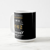 60th Birthday 1962 Name Legendary Black Gold Large Coffee Mug (Front Left)