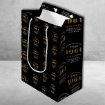 60th Birthday 1964 Black Gold Chic Elegant Medium Gift Bag<br><div class="desc">60th Birthday Chic 1964 Themed Black & Gold Elegant Gift Bags. Celebrate the journey of the vintage years with our 60th Birthday 1964 Black and Gold Chic Elegant Gift Bags. Wrapped in class and elegance, these high-quality gift bags offer a fully personalized touch, reflecting the chic vibes of the birthday....</div>