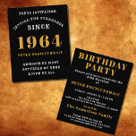 60th Birthday 1964 Black Gold Personalized For Him Flyer<br><div class="desc">Elegant Black and Gold 60th Birthday Invitation - Create Your Own Personalized Design. Setting the stage for a remarkable celebration starts with the perfect invitation. Our elegant black and gold 60th birthday invitation is the perfect choice for this milestone event. Bathed in black for a touch of sophistication and adorned...</div>
