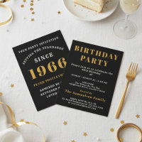 60th Birthday 1966 Add Name Year Black Gold