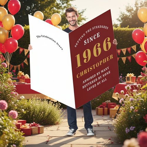 60th Birthday 1966 Red Gold Men's Personalized