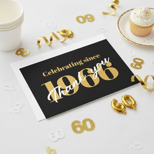 60th Birthday 1966 Retro Black And Gold
