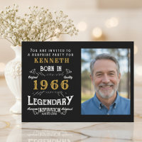 60th Birthday 1966 Vintage Black Gold Personalized