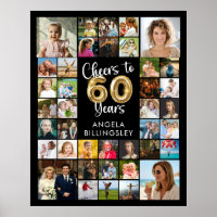 60th Birthday 39 Photo Collage Cheers to 60 Years