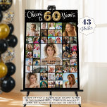 60th Birthday 43 Photo Collage Cheers to 60 Years Foam Board<br><div class="desc">Create a 60th birthday photo memory display printed on foam board utilizing this easy-to-upload photo collage template with 43 pictures of him or her through the years for a fun birthday party decoration and commemorative keepsake. The design features the title CHEERS TO 60 YEARS with gold foil balloon numbers and...</div>