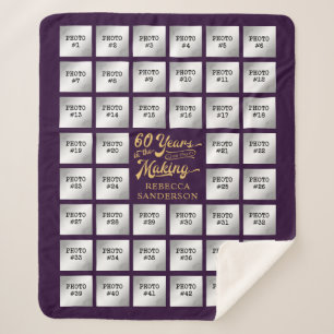 60th Birthday 44 Photo Collage Years in the Making Sherpa Blanket