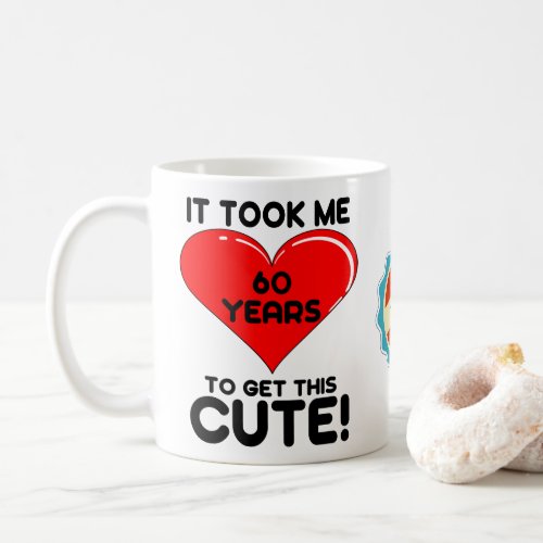 60th Birthday 60 Year Old Personalized Cute Heart Coffee Mug