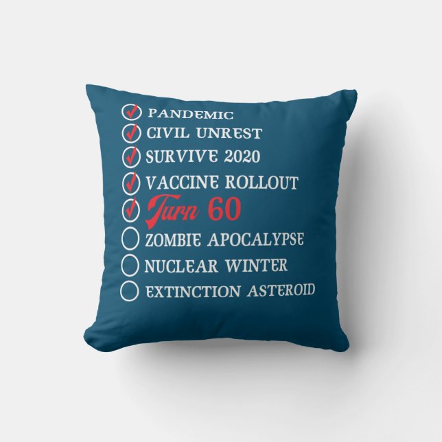 60th Birthday 60 Years 1962 2022 Quarantine Throw Pillow (Front)