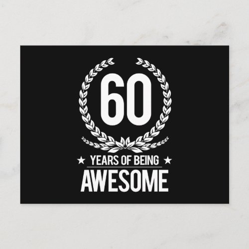 60th Birthday 60 Years Of Being Awesome Postcard