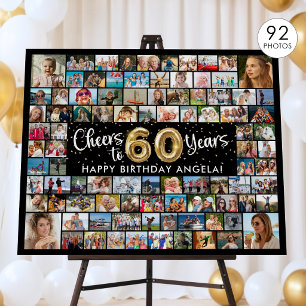 60th Birthday 92 Photos Black Gold Cheers To Year Foam Board