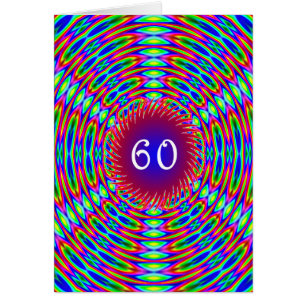 60th Birthday Abstract Trippy Swirls Cards